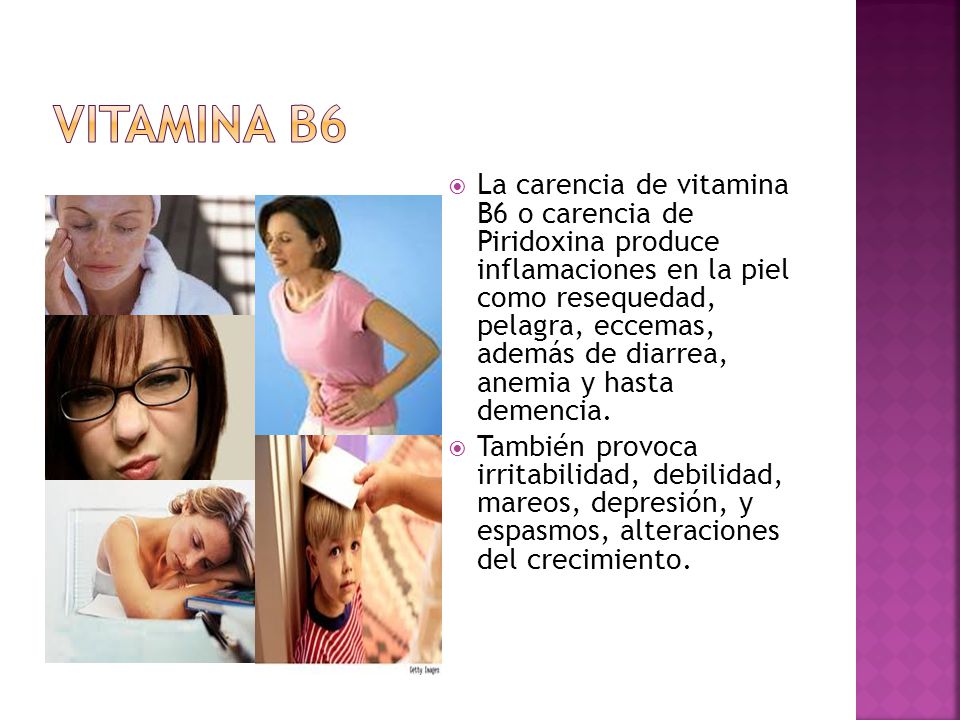 enfermedades que causa la falta de vitamina b6